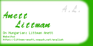 anett littman business card